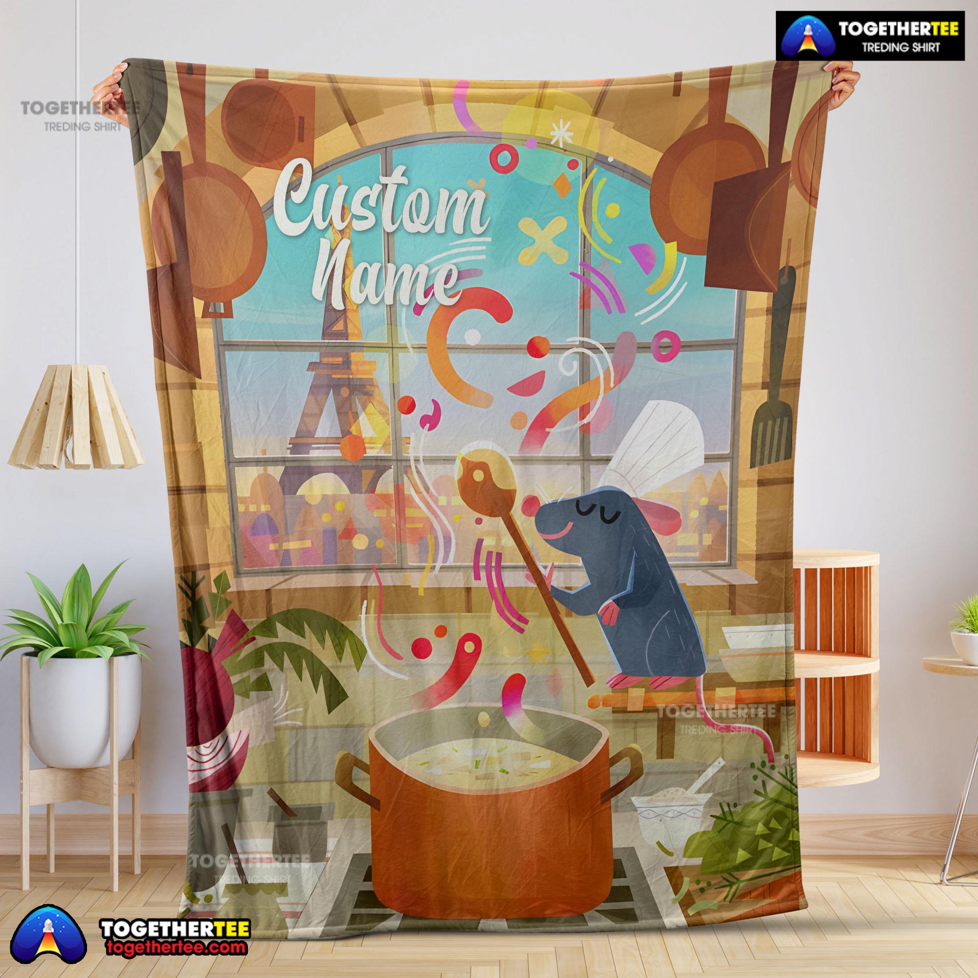 Pixar Ratatouille Warm & Soft Remy Chief Blanket Fleece Customized Blanket