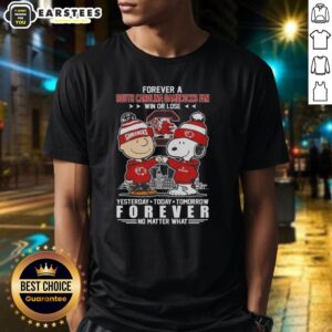 Awesome South Carolina Gamecocks Snoopy And Charlie Brown Forever A Fan Win Or Lose T-Shirt