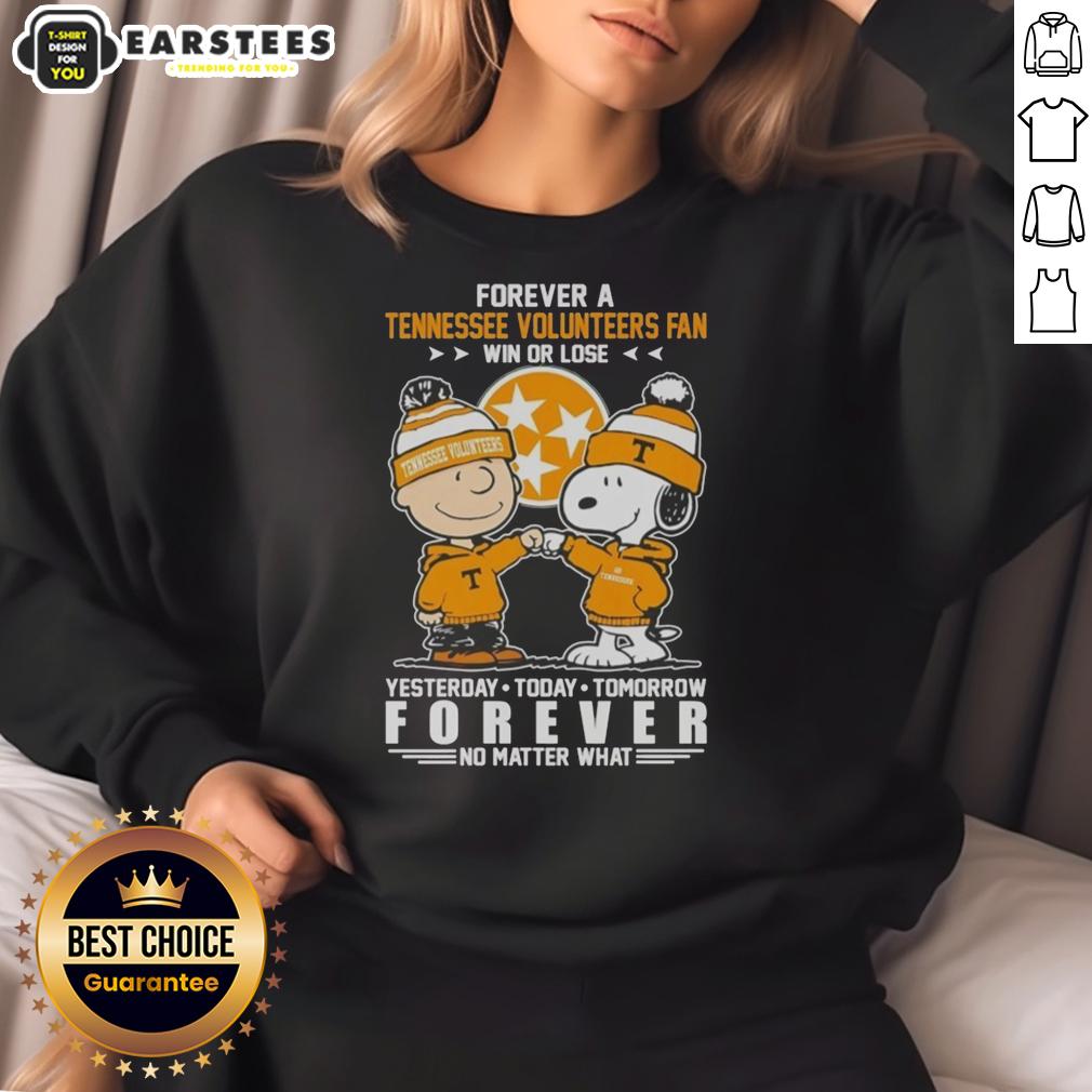 Awesome Tennessee Volunteers Snoopy And Charlie Brown Forever A Fan Win Or Lose T-Shirt - Image 5