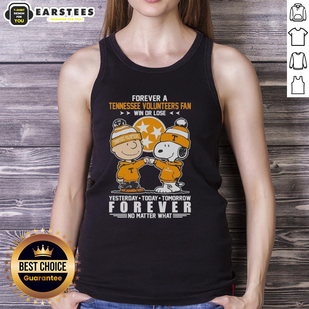 Awesome Tennessee Volunteers Snoopy And Charlie Brown Forever A Fan Win Or Lose T-Shirt - Image 4