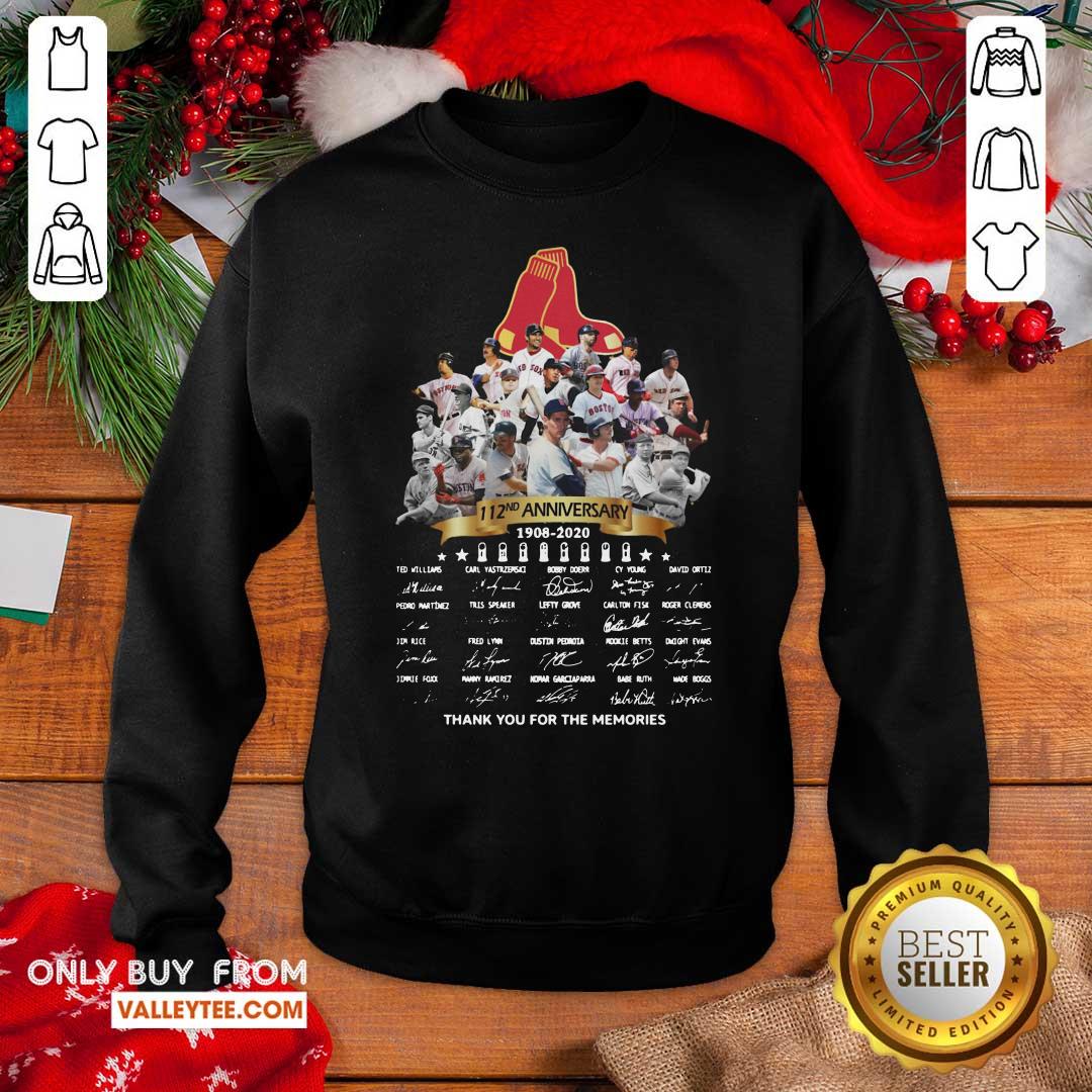 Top The Boston Red Sox 112nd Anniversary 1902 2020 Thank You For The Memories Signatures Shirt - Image 5