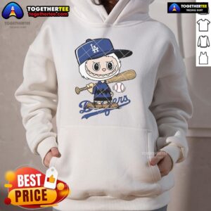 Alternative view of Nice Labubu Charlie Brown Los Angeles Dodgers T-Shirt
