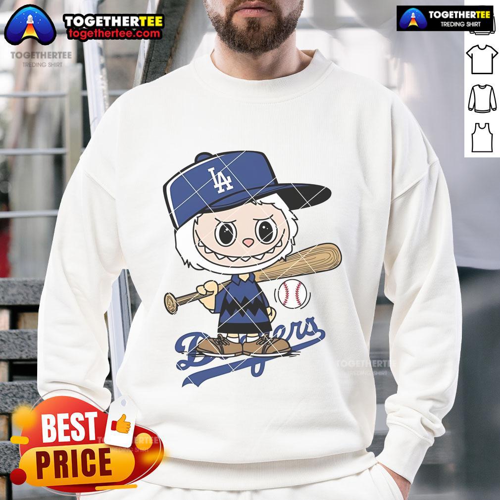Nice Labubu Charlie Brown Los Angeles Dodgers T-Shirt - Image 5