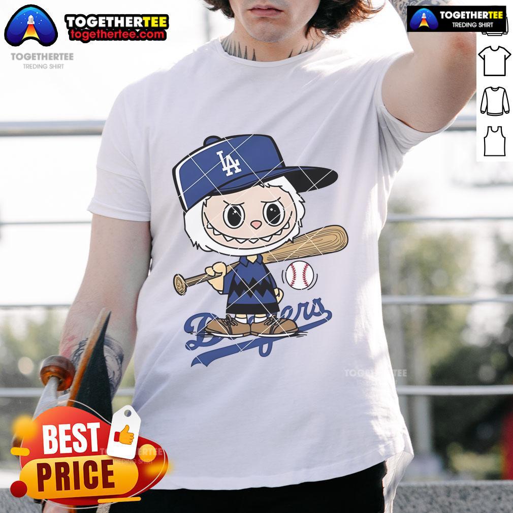 Nice Labubu Charlie Brown Los Angeles Dodgers T-Shirt