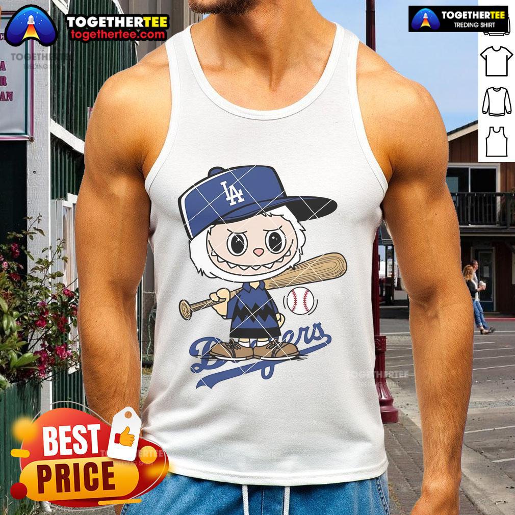 Nice Labubu Charlie Brown Los Angeles Dodgers T-Shirt - Image 4