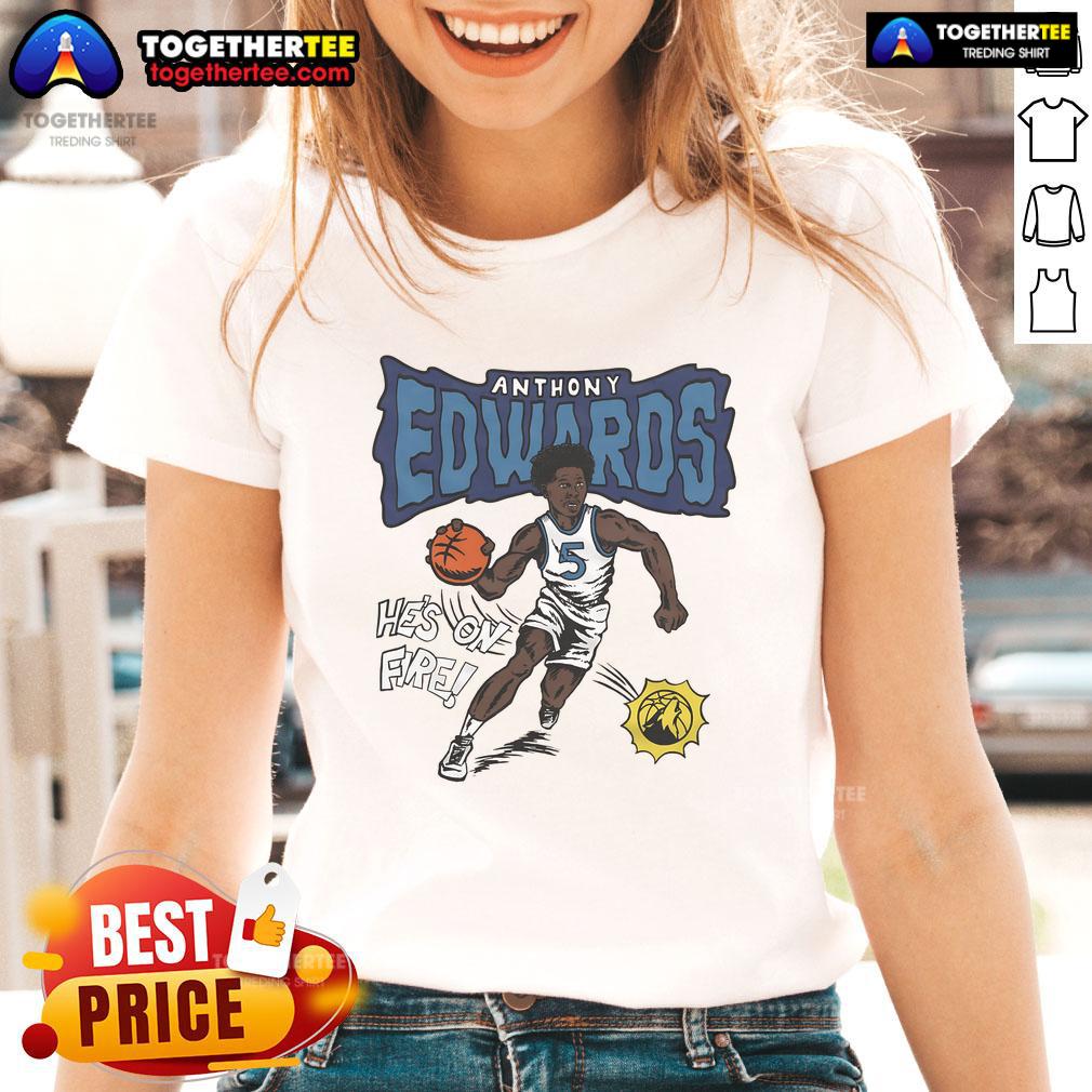 Official Homage Anthony Edwards Gray Minnesota Timberwolves T-Shirt - Image 3
