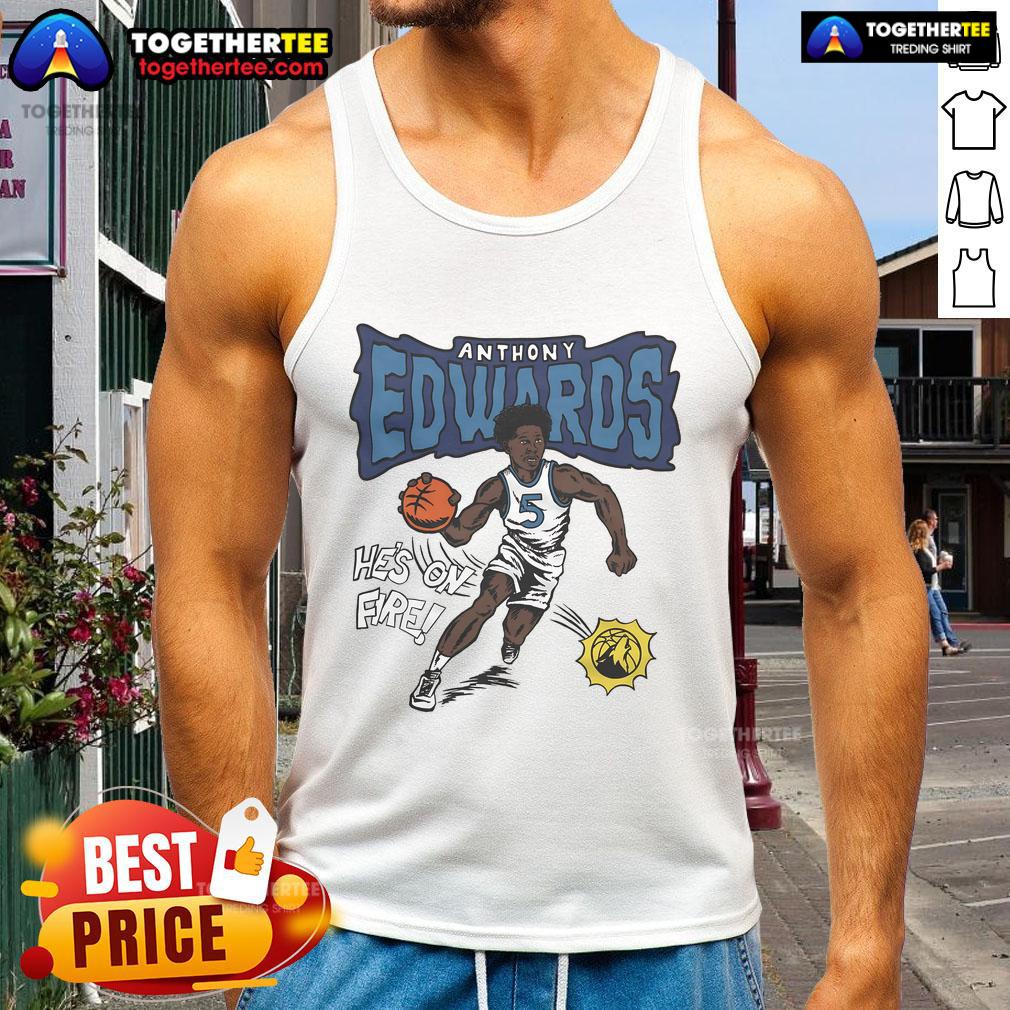 Official Homage Anthony Edwards Gray Minnesota Timberwolves T-Shirt - Image 4