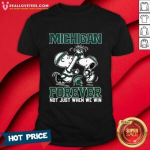 Peanuts Snoopy And Charlie Brown Michigan St High Five Forever Not Just When We WinT-shirt