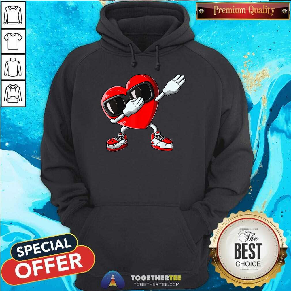 Funny Valentines Day Dabbing Heart Shirt - Image 5