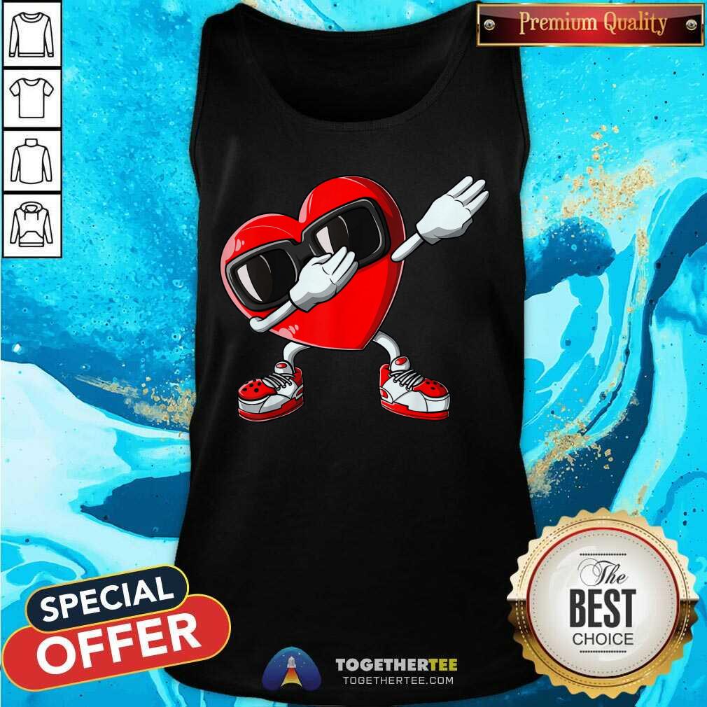 Funny Valentines Day Dabbing Heart Shirt - Image 3