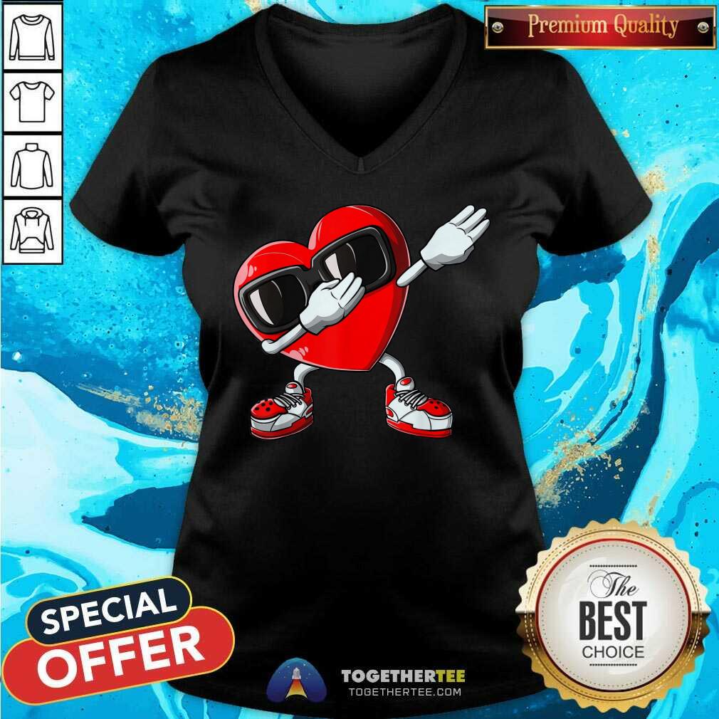 Funny Valentines Day Dabbing Heart Shirt - Image 2