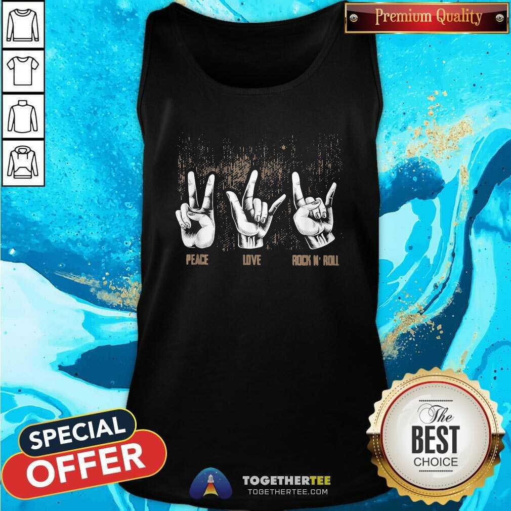 Funny Peace Love Rock And Roll Guitar Ret Hippie Collection Shirt - Image 4