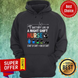 Alternative view of Battery Life Of A Night Shift Nurse Start Of Shift End Of Shift Shirt