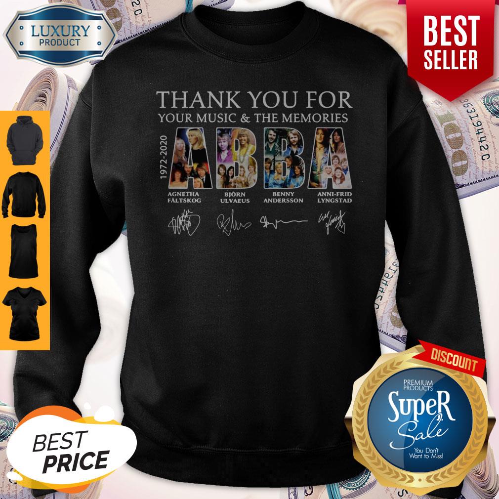 Funny Abba Thank You For Your Music And The Memories Signatures Shirt - Image 2