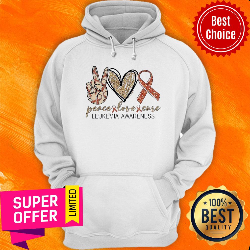 Funny Peace Love Cure Leukemia Awareness Diamond Shirt - Image 3