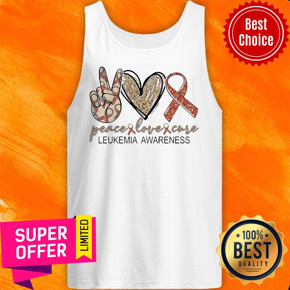 Funny Peace Love Cure Leukemia Awareness Diamond Shirt - Image 5