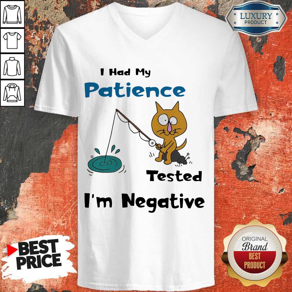 Cat I Had Me Pati Tested I’m Negative Shirt - Image 2