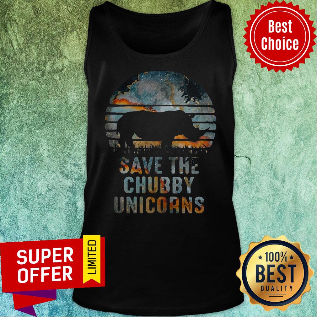 Funny Save The Chubby Unicorns Sunset Rhino Shirt - Image 5
