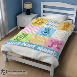 Alternative view of Premium Good Colorful Care Bears Patchwork Blanket Fleece Customized Blanket