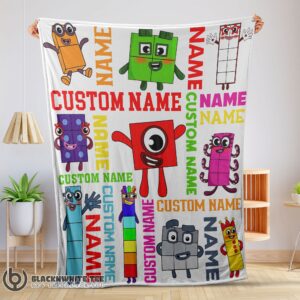 Hot Good Colorful Number Blocks Blanket Fleece Customized Blanket