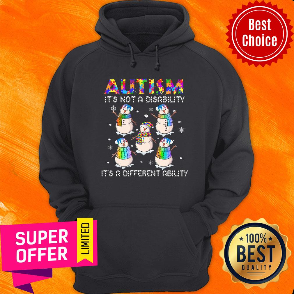 Snowman Autism It'S Not A Disability It's A Different Ability Shirt - Image 2