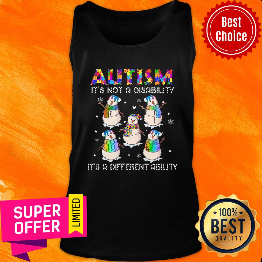 Snowman Autism It'S Not A Disability It's A Different Ability Shirt - Image 4