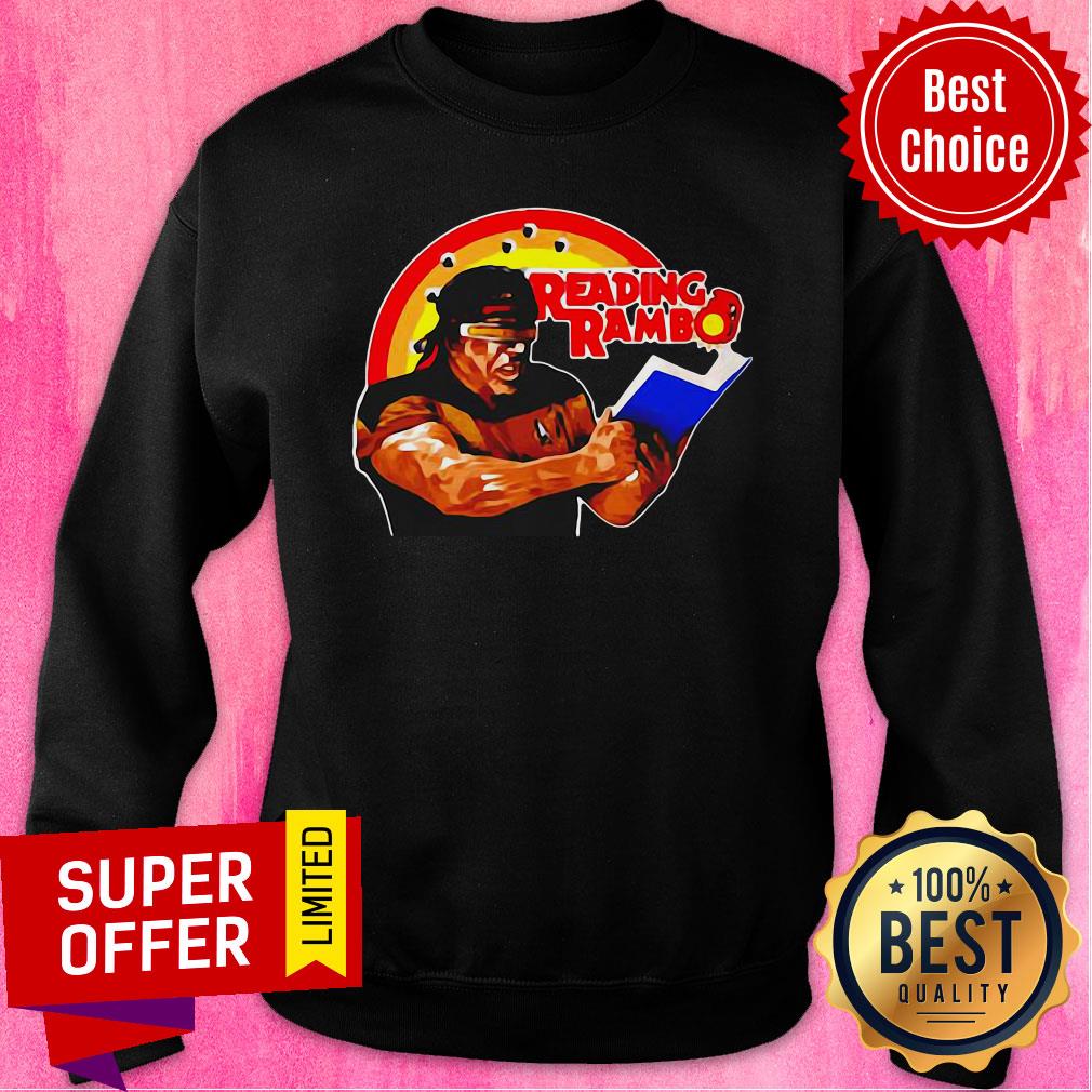 Awesome Sylvester Stallone Reading Rambo Shirt - Image 5
