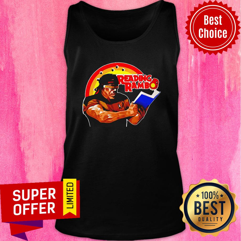 Awesome Sylvester Stallone Reading Rambo Shirt - Image 4
