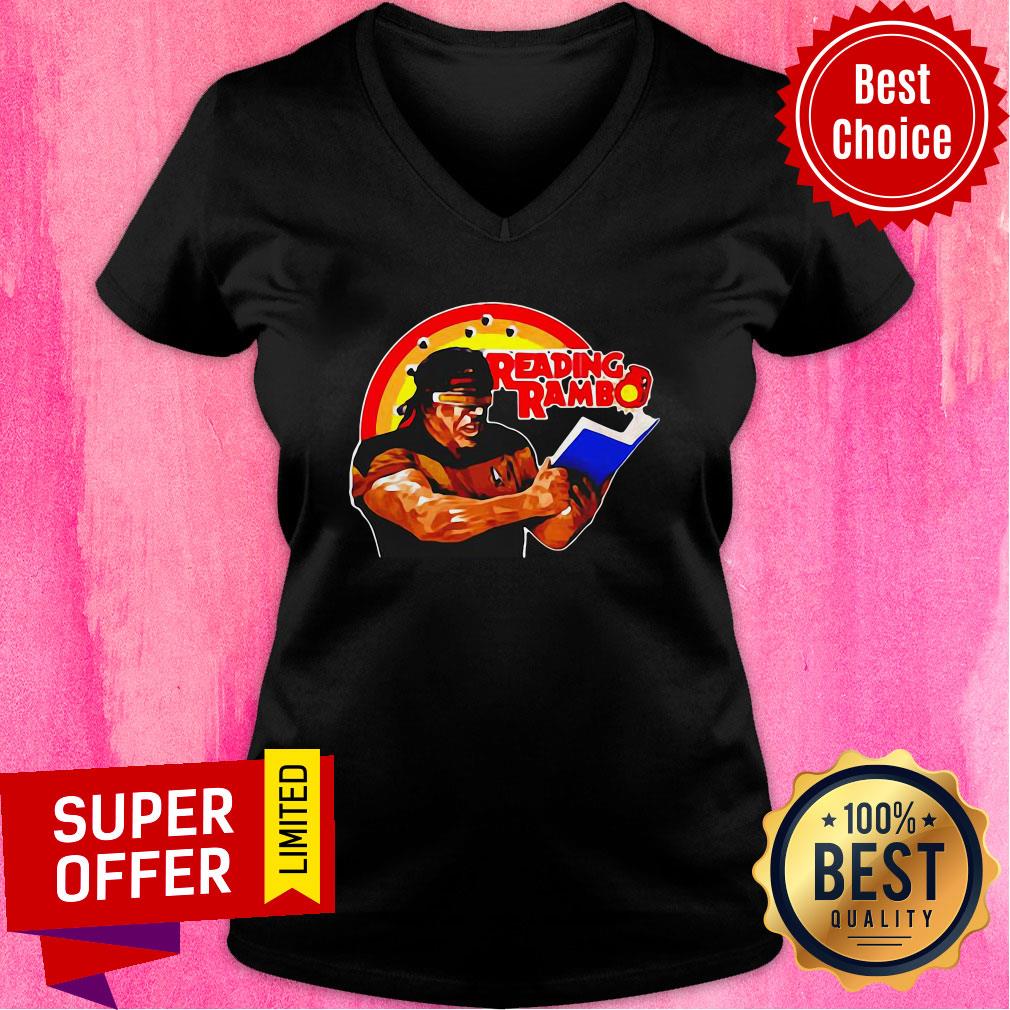 Awesome Sylvester Stallone Reading Rambo Shirt - Image 3