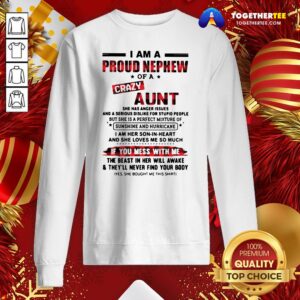 Alternative view of Cool I Am A Proud Nephew Of A Crazy Aunt If You Mess With Me Shirt