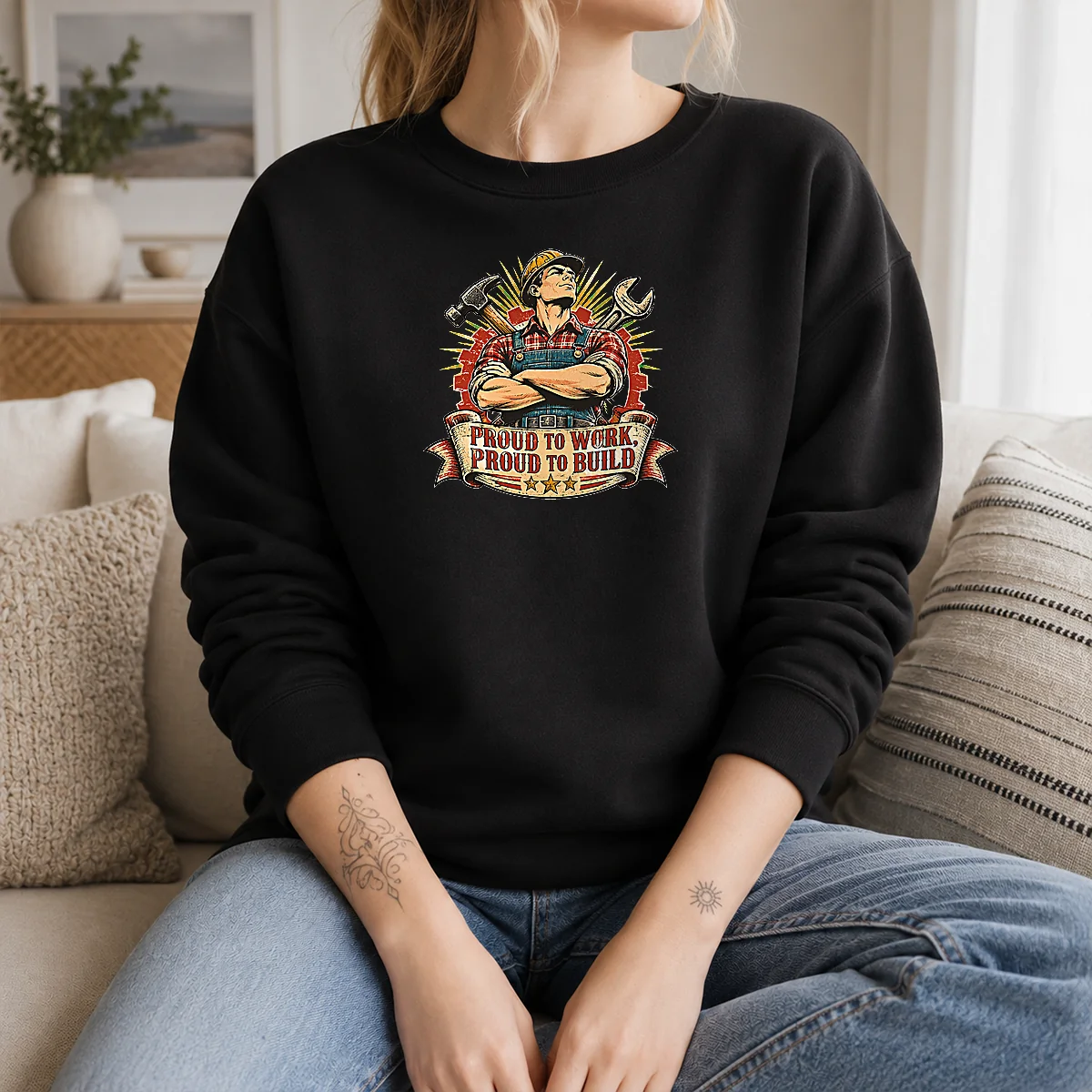 Original Vintage Labour Day Proud Worker Graphic Shirt - Image 6