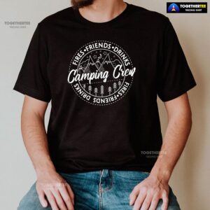 Alternative view of Camping Crew Fires Friends Drinks T-Shirt