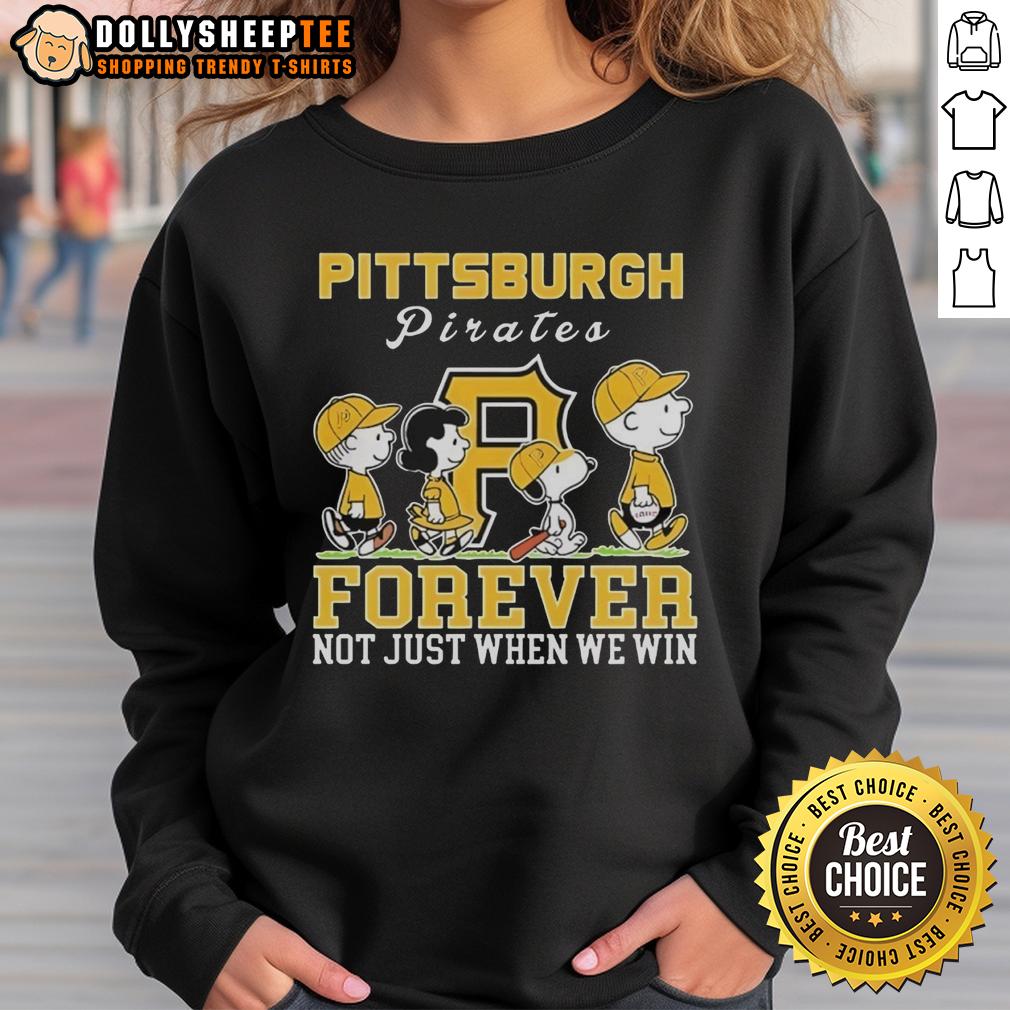 Premium Snoopy And Charlie Brown Pittsburgh Pirates Baseball Forever Not Just When We Win T-Shirt - Image 5