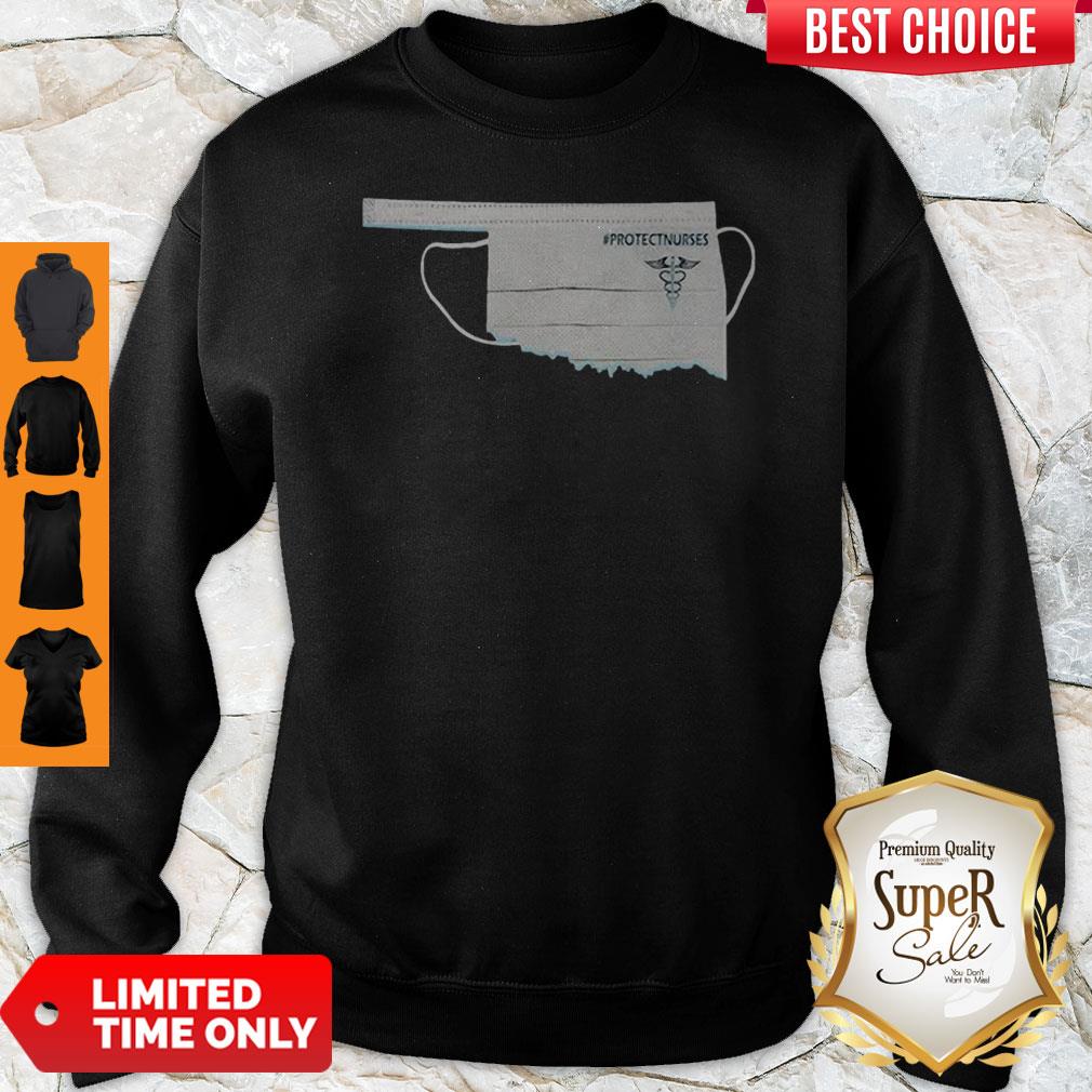 Nice Oklahoma Face Mask Protect Nurses Shirt - Image 3