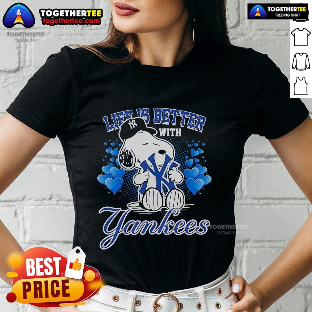 Cute Snoopy Life Is Better With Yankees T-Shirt - Image 3