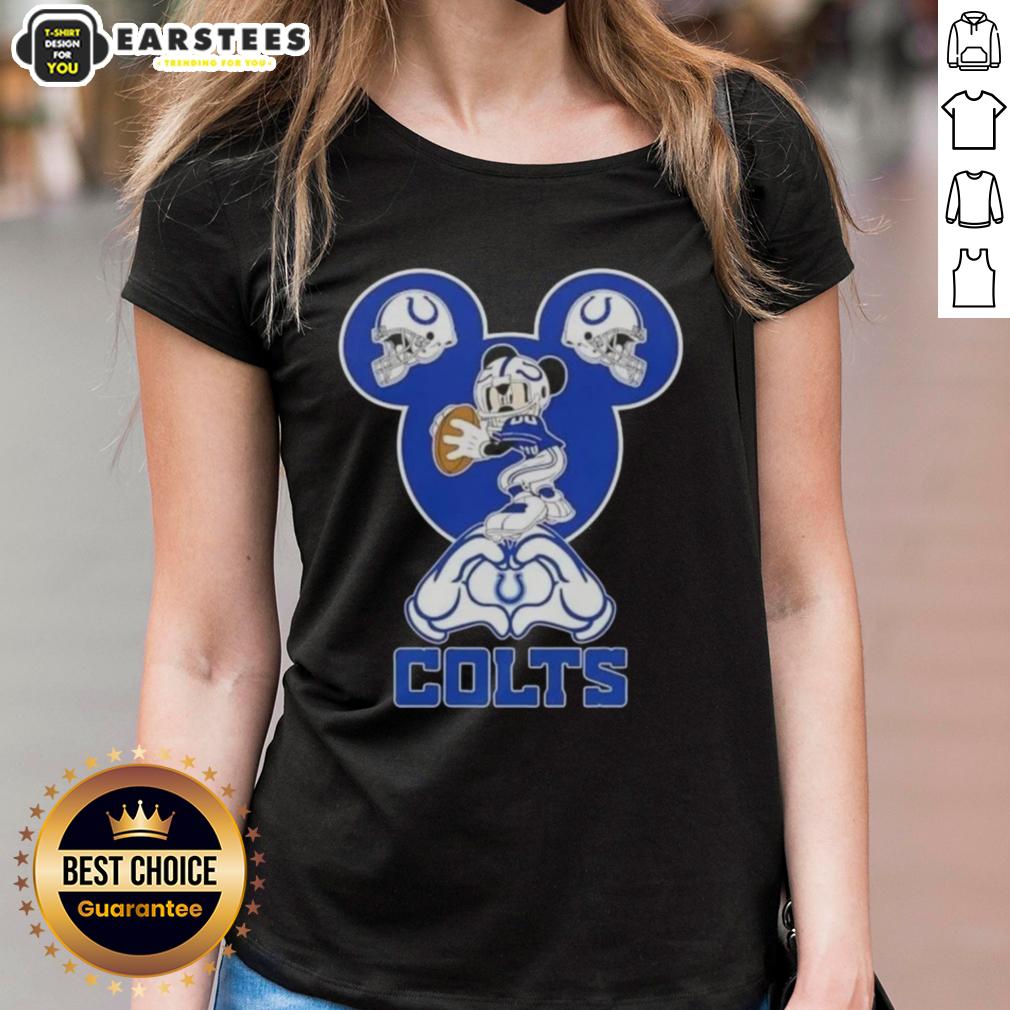 Top Mickey Hands Heart Love Indianapolis Colts Football T-Shirt - Image 2