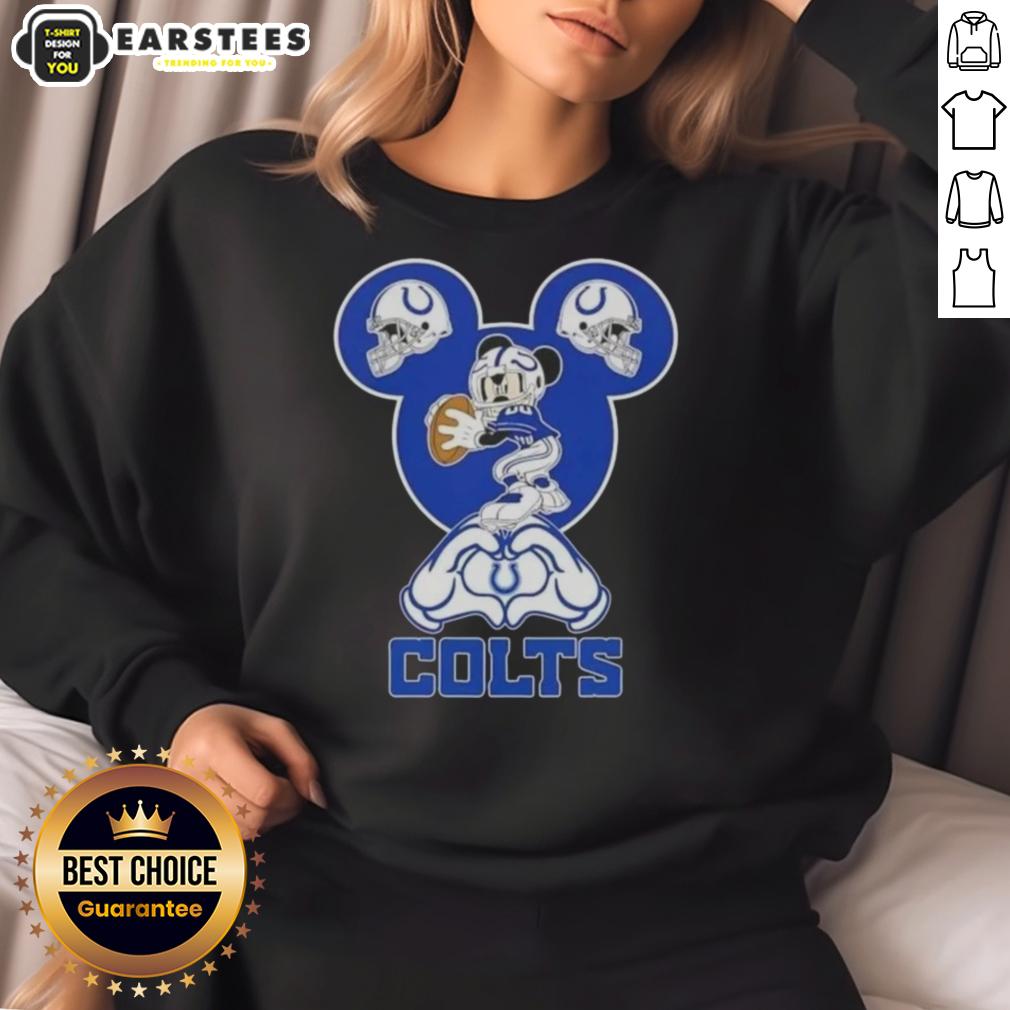 Top Mickey Hands Heart Love Indianapolis Colts Football T-Shirt - Image 4