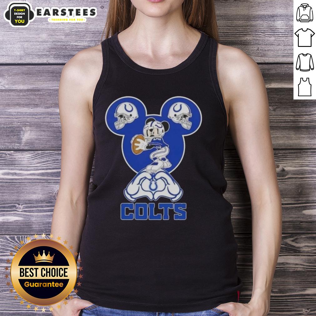 Top Mickey Hands Heart Love Indianapolis Colts Football T-Shirt - Image 3