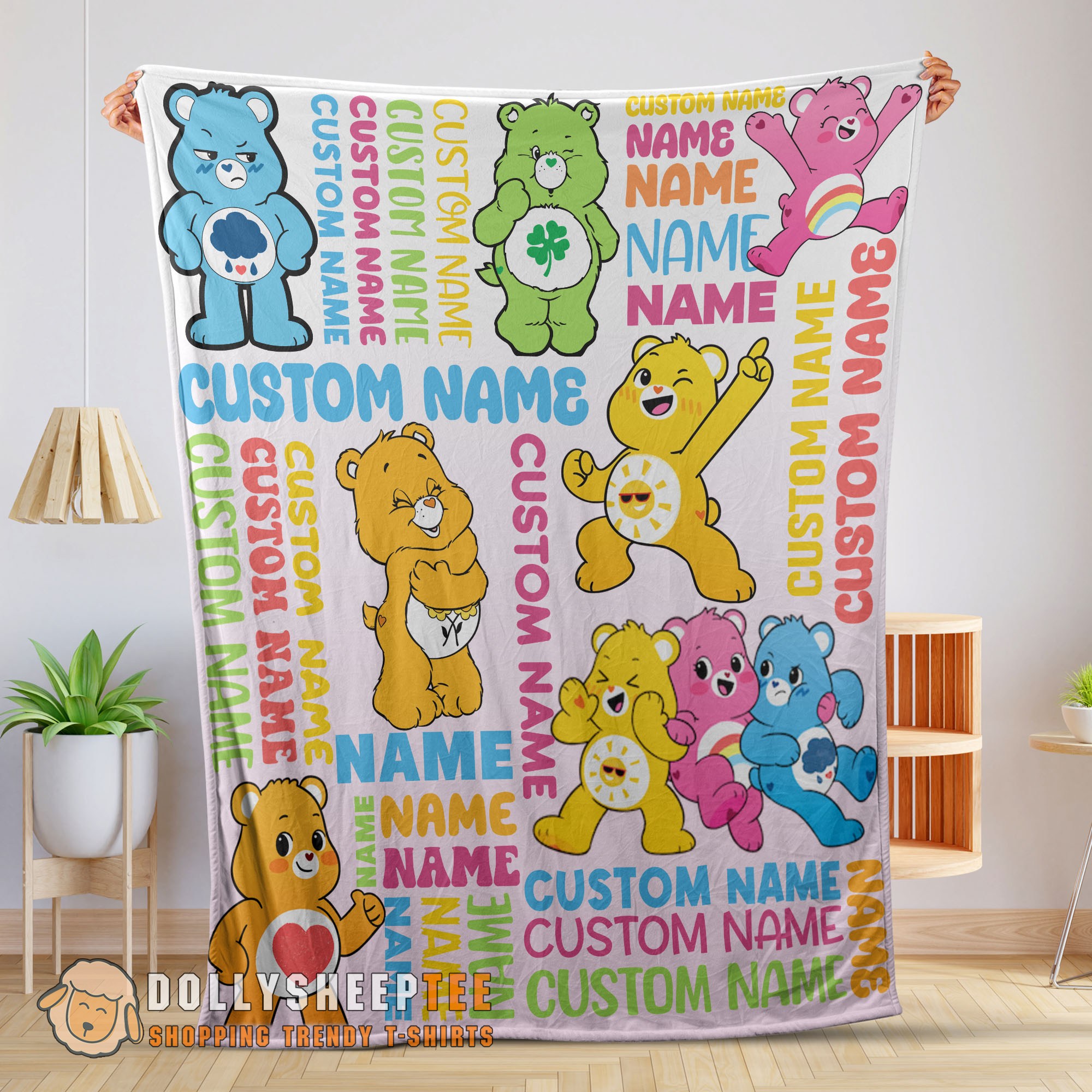 Official Original Cute Care Bears & Friends Blanket Fleece Customized Blanket