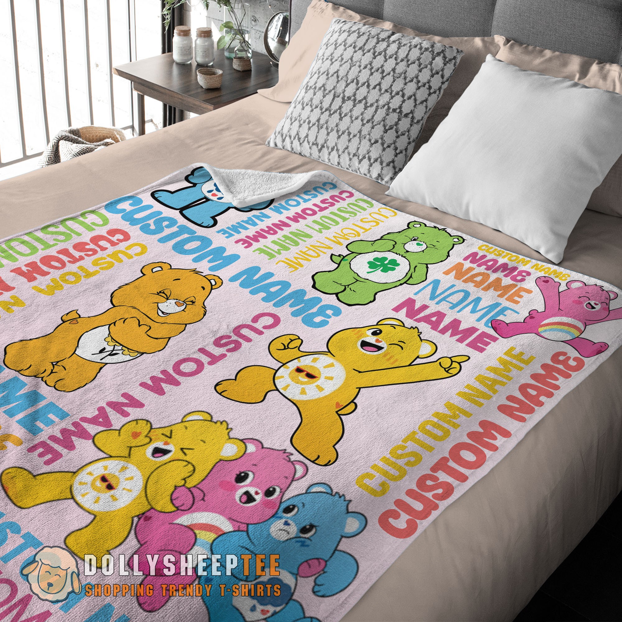 Official Original Cute Care Bears & Friends Blanket Fleece Customized Blanket - Image 3