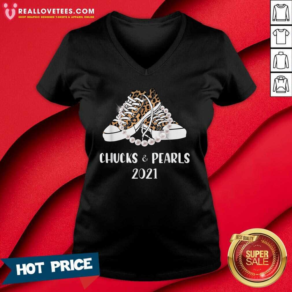 Awesome Chucks And Pearls 2021 Leopard Shirt - Image 5