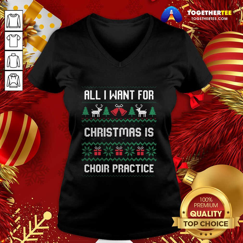 Cute All I Want For Christmas Is Choir Practice Ugly Shirt - Image 2