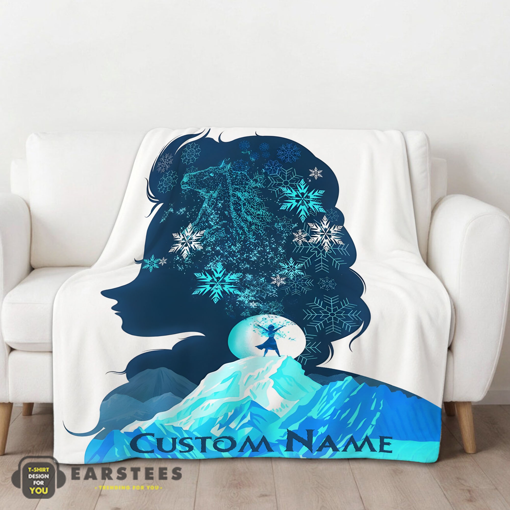 Good Disney Frozen Elsa Double-Exposure Blanket Fleece Customized Blanket - Image 2