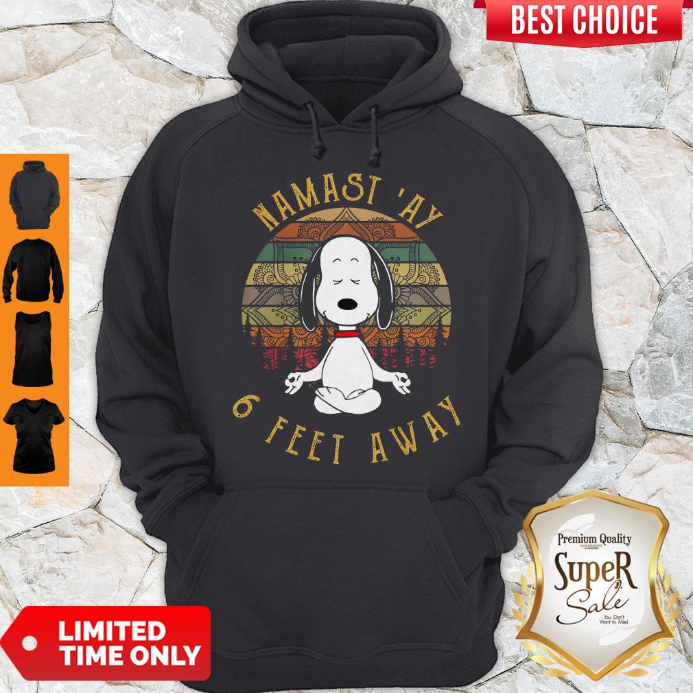 Funny Snoopy Namast’ay 6 Feet Away Vintage Shirt - Image 3