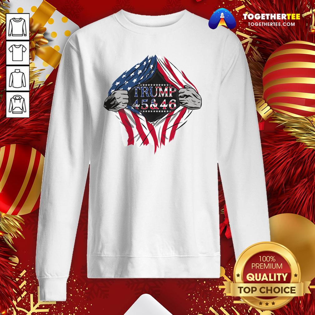 Top Blood Inside Trump 45 46 2nd Term 2021 2022 2023 American Flag Shirt - Image 2