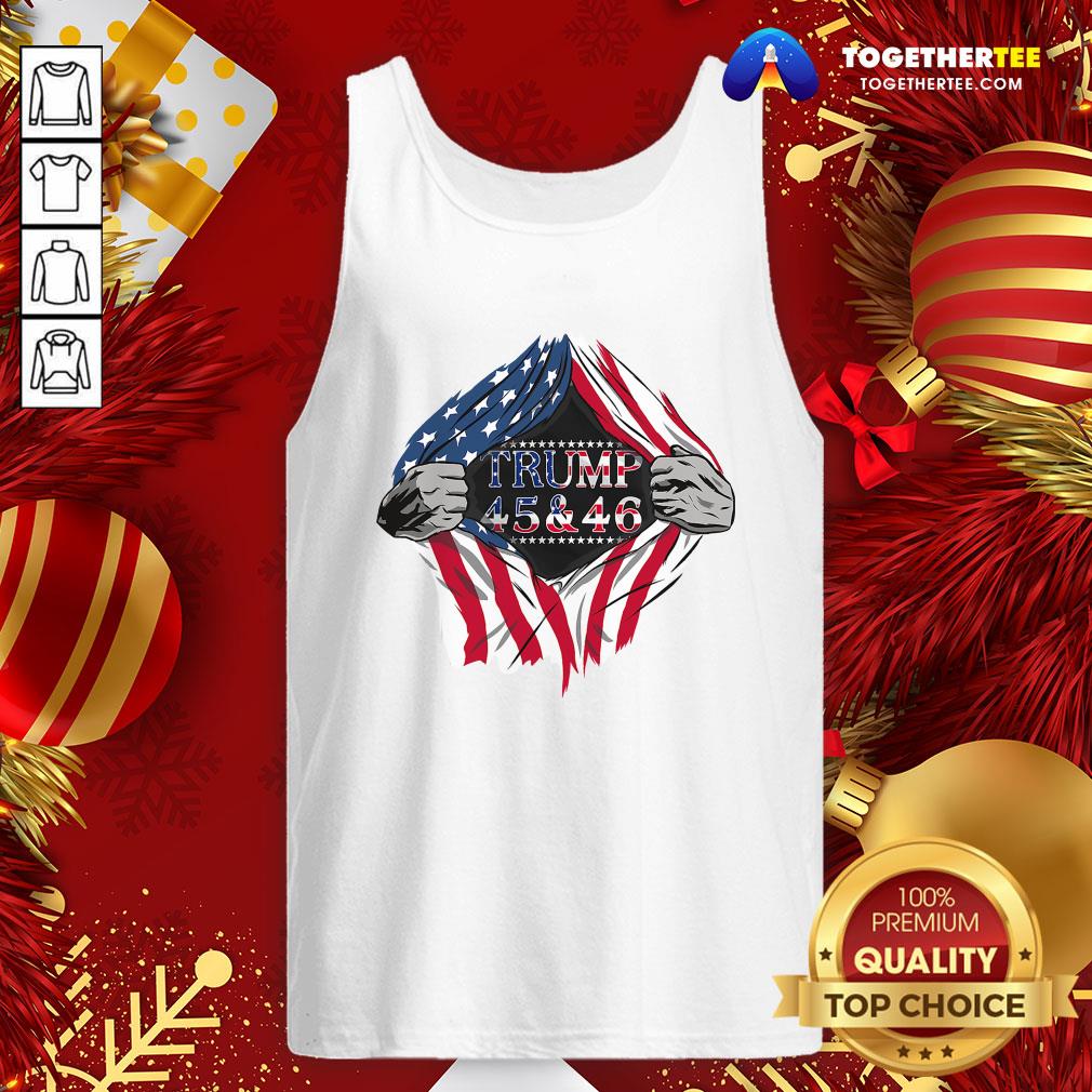 Top Blood Inside Trump 45 46 2nd Term 2021 2022 2023 American Flag Shirt - Image 4