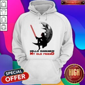 Alternative view of Awesome Dark Vader Hello Darkness My Old Friend Shirt