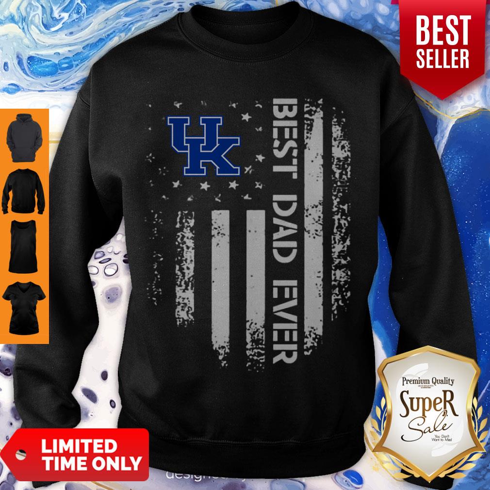 Official Kentucky Wildcats Best Dad Ever America Flag Shirt - Image 4