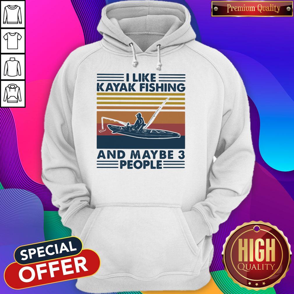 Top I Like Kayak Fishing And Maybe 3 People Vintage Retro Shirt - Image 5