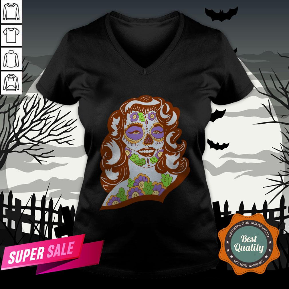 Sweet Sugar Skull Model Day Of The Dead Muertos Shirt - Image 2